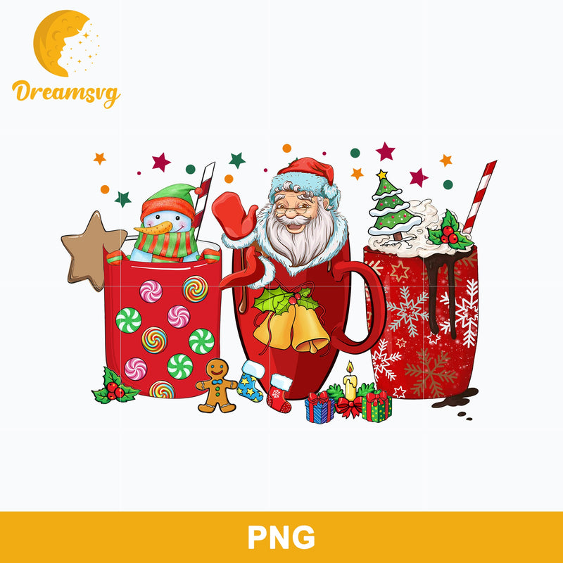 Christmas Coffee Png, Christmas Santa Drink Png, Santa Claus Coffee Latte Png File