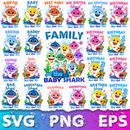 Baby Shark SVG Bundle Baby Shark Birthday Clipart Baby Shark Font Alphabet Svg Cut Files Png Digital Bundle
