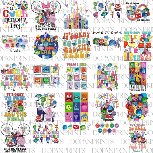Inside Out 2 Character Png bundle, disney png, digital download