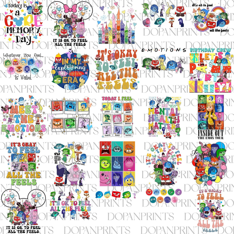 Inside Out 2 Character Png bundle, disney png, digital download