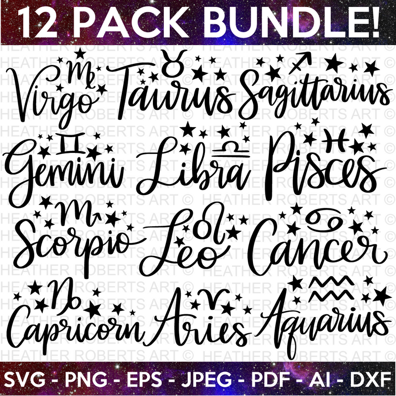 Zodiac Signs SVG Bundle