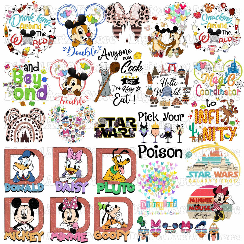 Disney cartoon characters png bundle