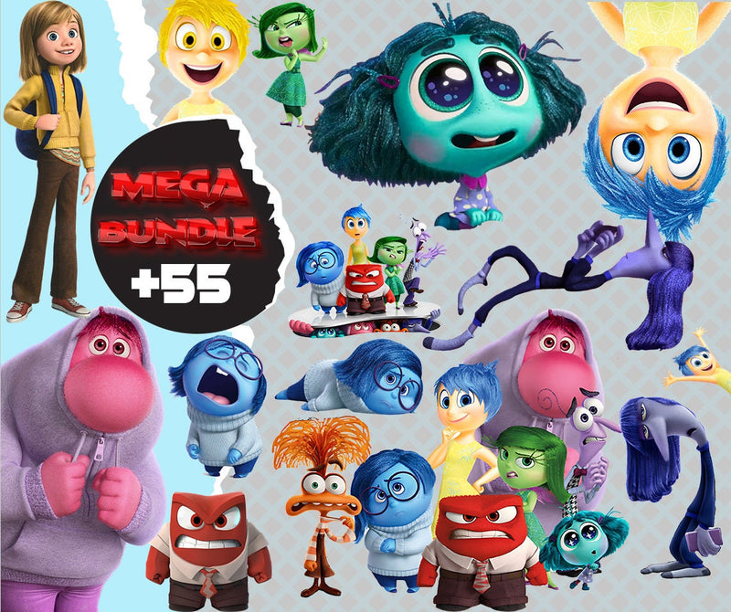 Inside out 2 characters Png bundle, cartoon png, digital download