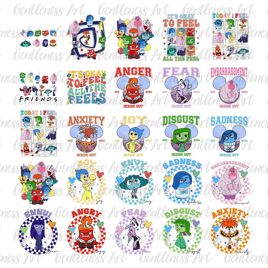 Bundle Inside Out 2 name characters design png