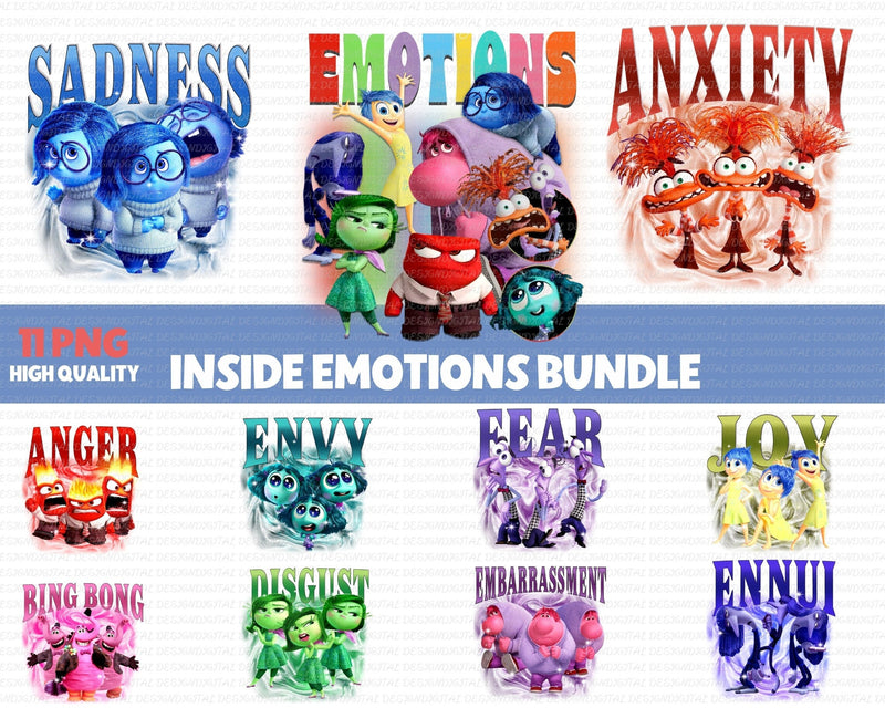 Inside emotions bundle Png, digital download