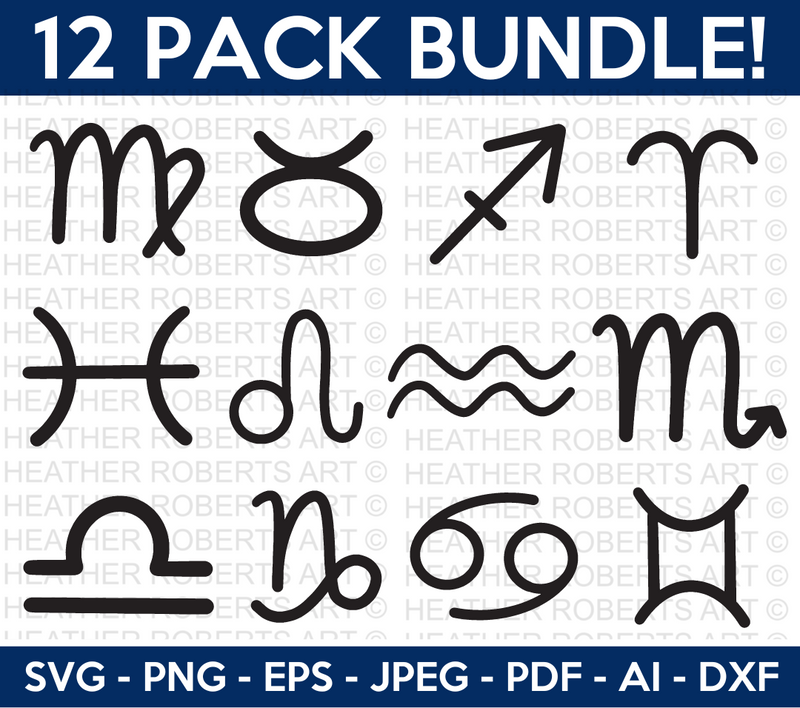 Zodiac Signs SVG Bundle