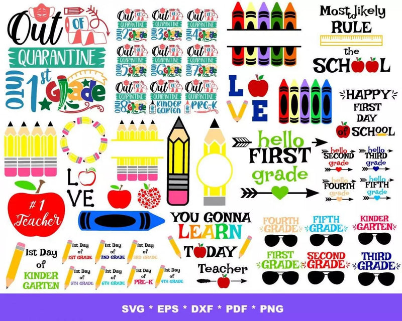 Back To School SVG Bundle 2000+ Files For Cricut & Silhouette