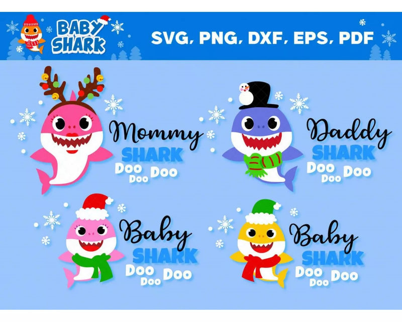 Christmas Baby Shark SVG, Christmas Baby Shark PNG, Christmas Baby Shark Clipart