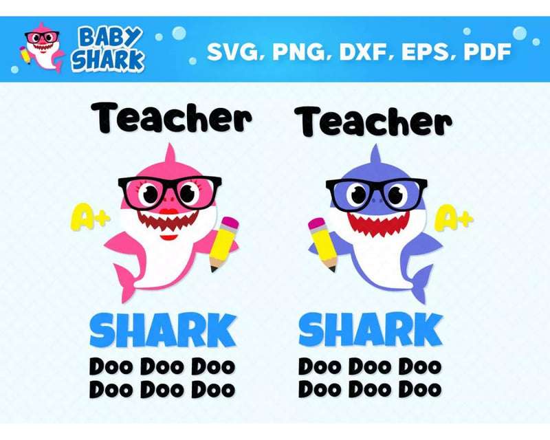 Baby Shark School Svg, Baby Shark Teacher Png, Baby Shark Clipart, Baby Shark Svg Cut files