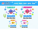 Baby Shark Family Clipart Bundle, PNG & SVG Cut Files for Cricut & Silhouette