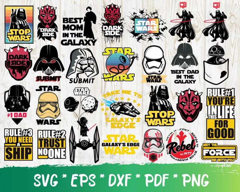 Star Wars Clipart Bundle, PNG & SVG Cut Files for Cricut & Silhouette