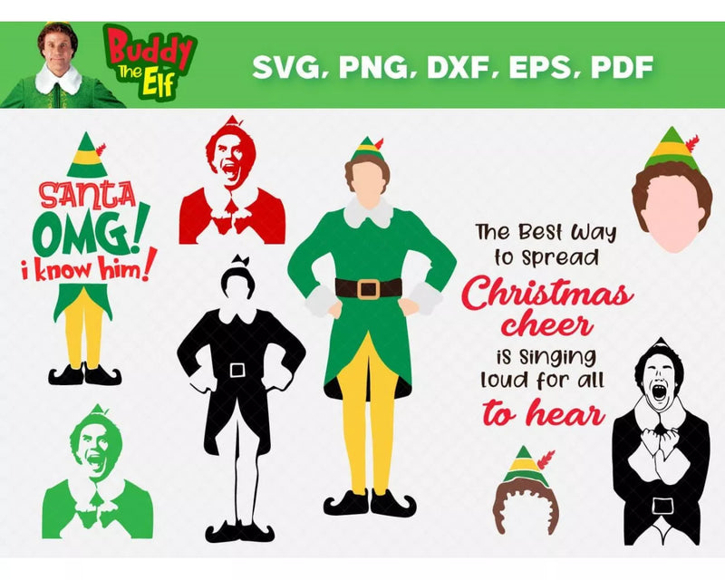 Buddy the Elf Christmas SVG, Buddy the Elf Christmas Clipart, Buddy the Elf PNG