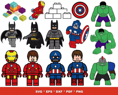 Lego SVG Bundle 100+ Files For Cricut & Silhouette