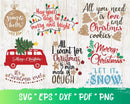 Christmas SVG & PNG Bundle, Christmas Tree SVG For Cricut, Merry Christmas PNG Transparent, Christmas Ornament SVG