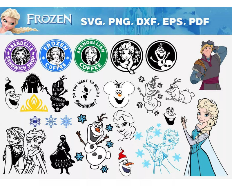 Frozen SVG Bundle 145+ Files For Cricut & Silhouette