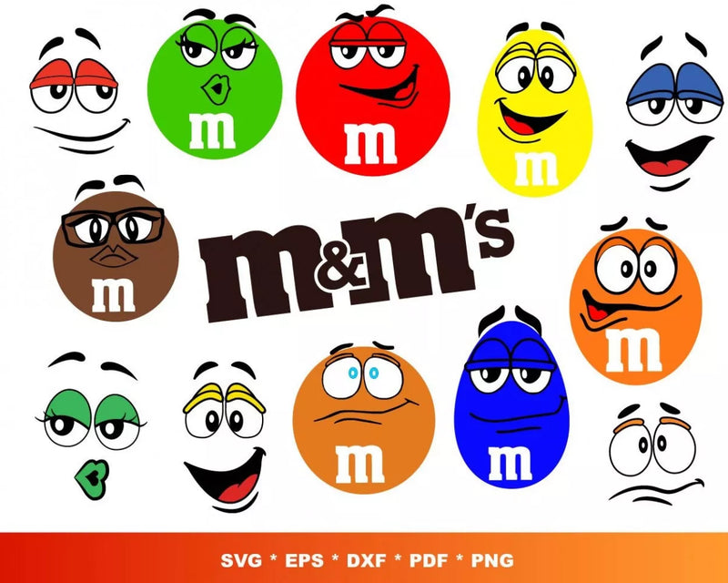 M and M'S SVG Clipart Bundle, PNG & SVG Cut Files for Cricut & Silhouette