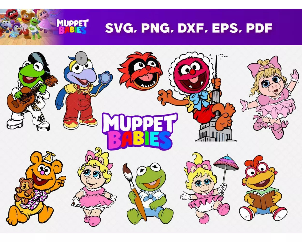 Muppet Babies SVG Bundle, Muppets SVG, Muppet Babies Cricut Designs, Muppet Babies Clipart