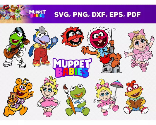 Muppet Babies SVG Bundle, Muppets SVG, Muppet Babies Cricut Designs, Muppet Babies Clipart