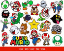 Super Mario SVG Bundle, Mario SVG For Cricut, Super Mario Birthday SVG, Super Mario PNG Transparent