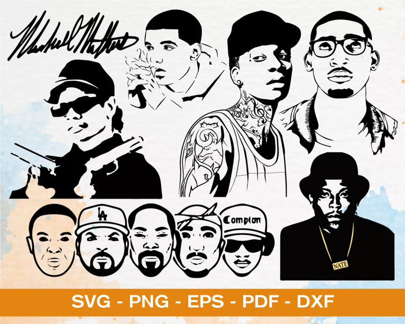 Rappers PNG & SVG Bundle, 150+ Files For Cricut & Silhouette