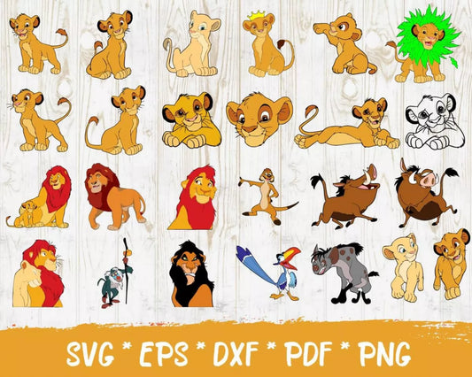 Lion King Clipart Bundle, Lion King Svg For Cricut Files, Lion King Silhouette Vector Cut Files