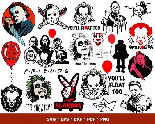 Horror Movies SVG, Horror Movies Cliparts, Horror Movies Shirt Designs, Horror Movies Svg For Cricut, Silhouette Vector Cut Files
