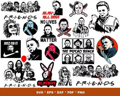 Michael Myers Clipart Bundle, Michael Myers Svg for Cricut, Michael Myers Silhouette Vector Cut Files