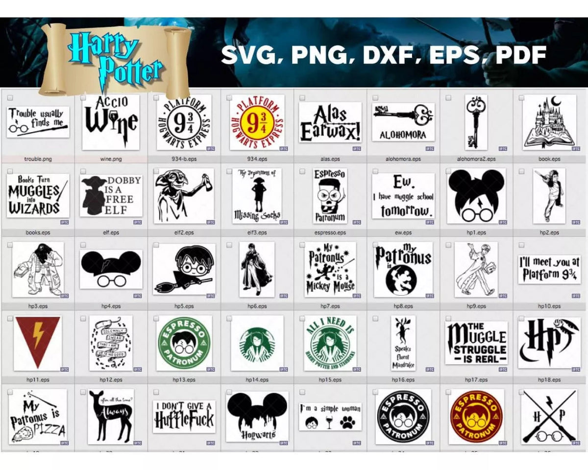 Harry Potter SVG Bundle 100+ Files For Cricut & Silhouette
