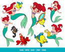 Little Mermaid SVG Bundle, Princess Ariel SVG, Ariel SVG Files For Cricut, Princess Ariel PNG Transparent