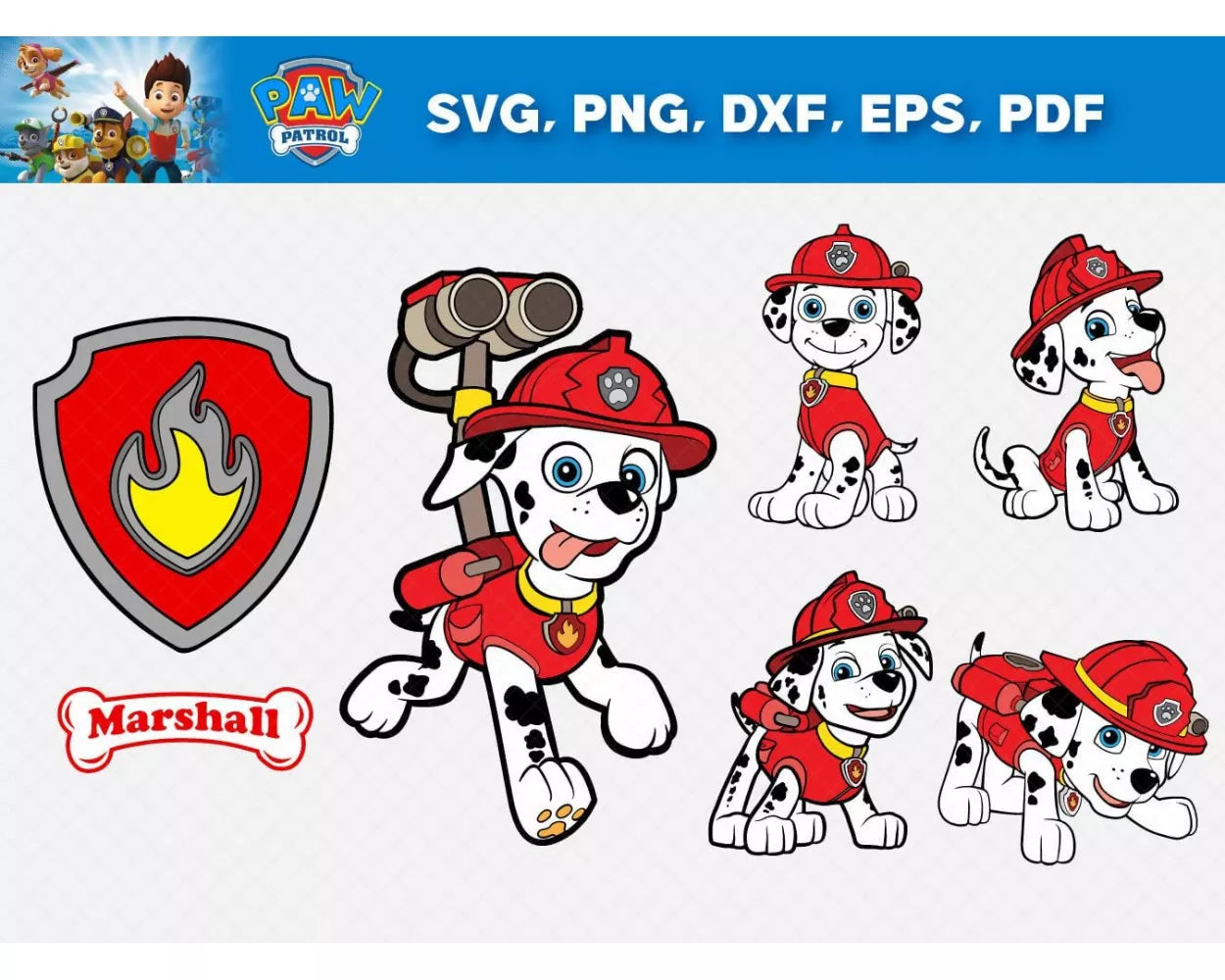 Skye Paw Patrol SVG, Chase Paw Patrol SVG, Marshall SVG For Cricut, Sesame Street Characters Clipart Bundle