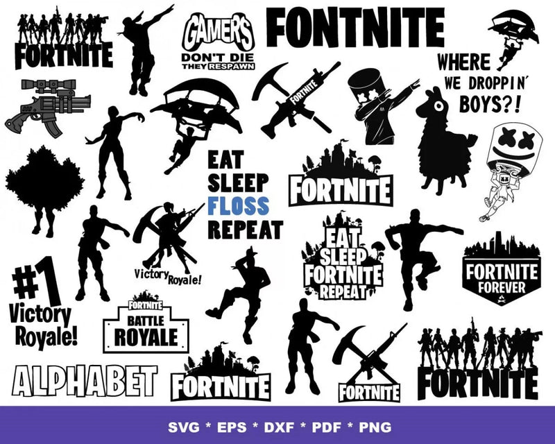 Fortnite SVG Bundle 500+ Files For Cricut & Silhouette