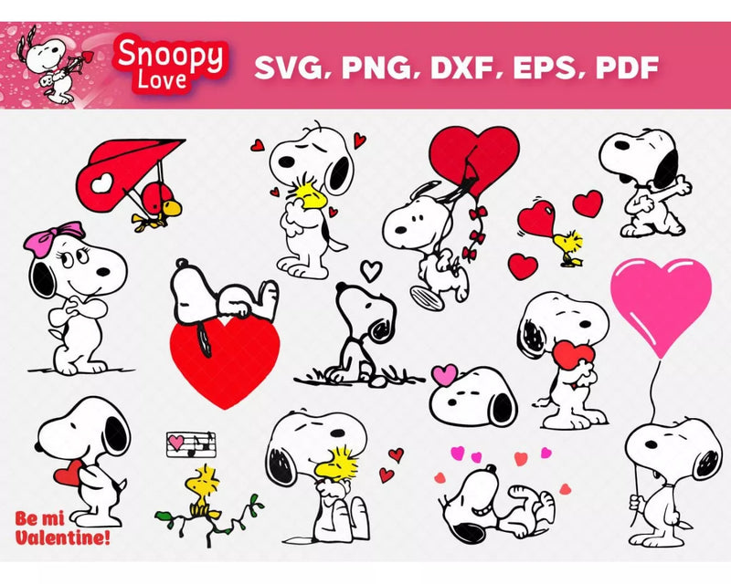 Snoopy Clipart Bundle, PNG & SVG Cut Files for Cricut & Silhouette