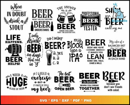 200+ Beer bundle svg, png, eps, dxf for cricut and print