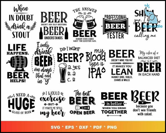 200+ Beer bundle svg, png, eps, dxf for cricut and print