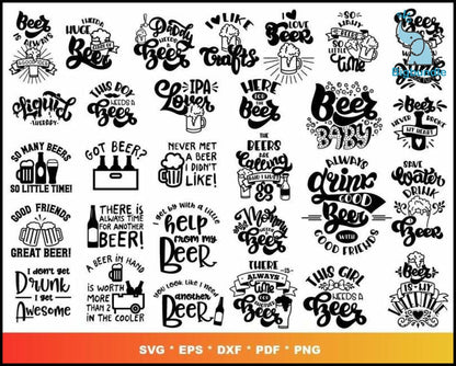 200+ Beer bundle svg, png, eps, dxf for cricut and print