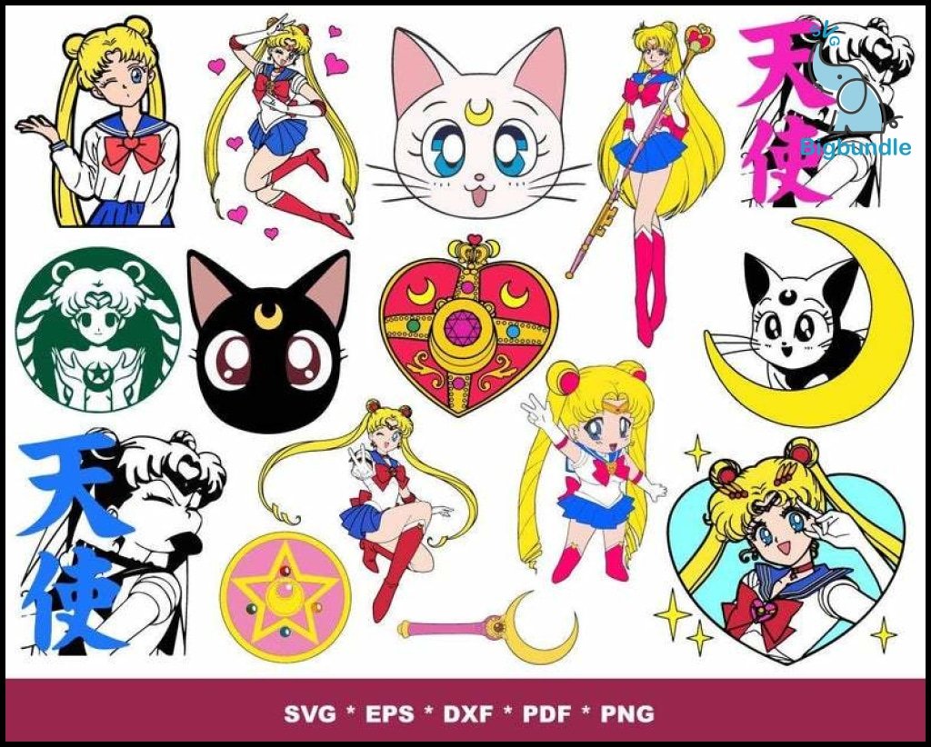 250+ Sailor Moon SVG Bundle