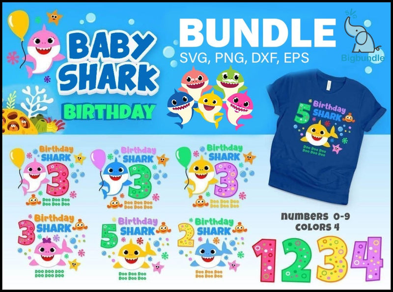 2000+ Baby Shark SVG Mega Bundle, Bundle svg, eps, png, dxf