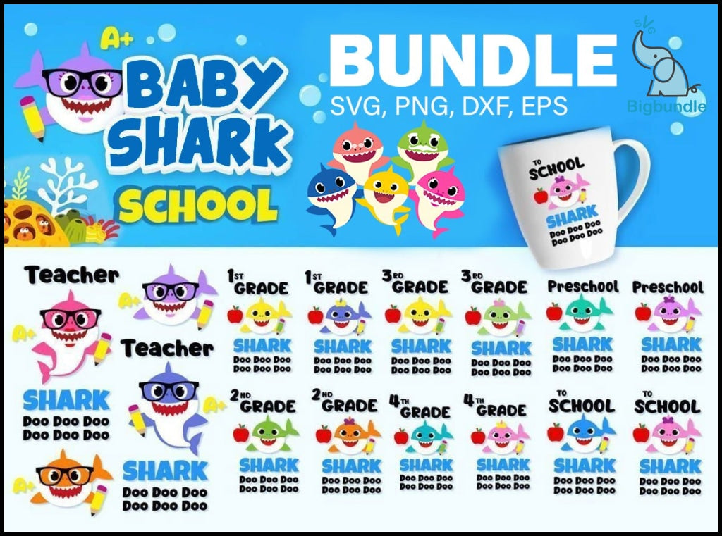2000+ Baby Shark SVG Mega Bundle, baby shark bundle svg, Bundle svg, eps, png, dxf