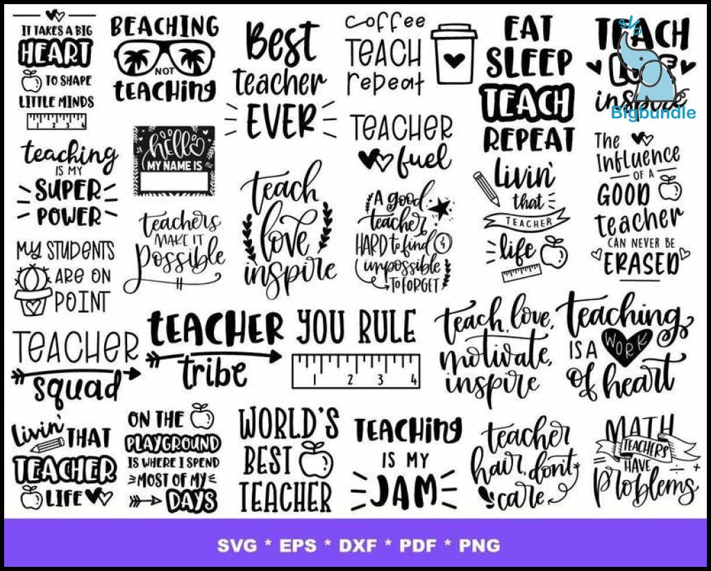 2000+ Back to school mega bundle svg, png, eps, dxf for cricut and print