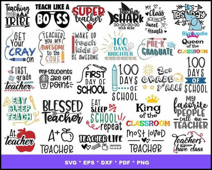 2000+ Back to school mega bundle svg, png, eps, dxf for cricut and print