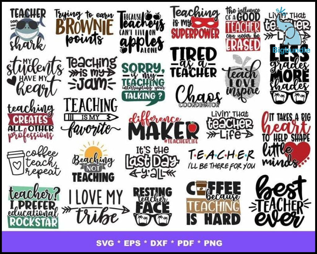 2000+ Back to school mega bundle svg, png, eps, dxf for cricut and print
