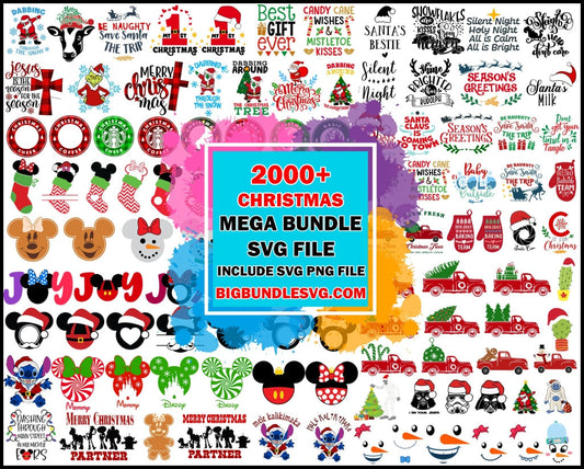 2000+ Christmas SVG Bundle, Christmas Svg, Holiday Svg, Winter Svg, Christmas Sign Svg, Christmas Quotes, Cut File, Cricut, Silhouette