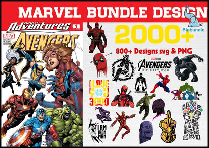 2000+ Marvel SVG Mega Bundle
