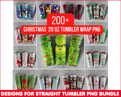 200+ Christmas Tumbler, 20oz Skinny Tumbler Sublimation, Christmas designs for Straight Tumbler PNG Instant Download CRM12112204