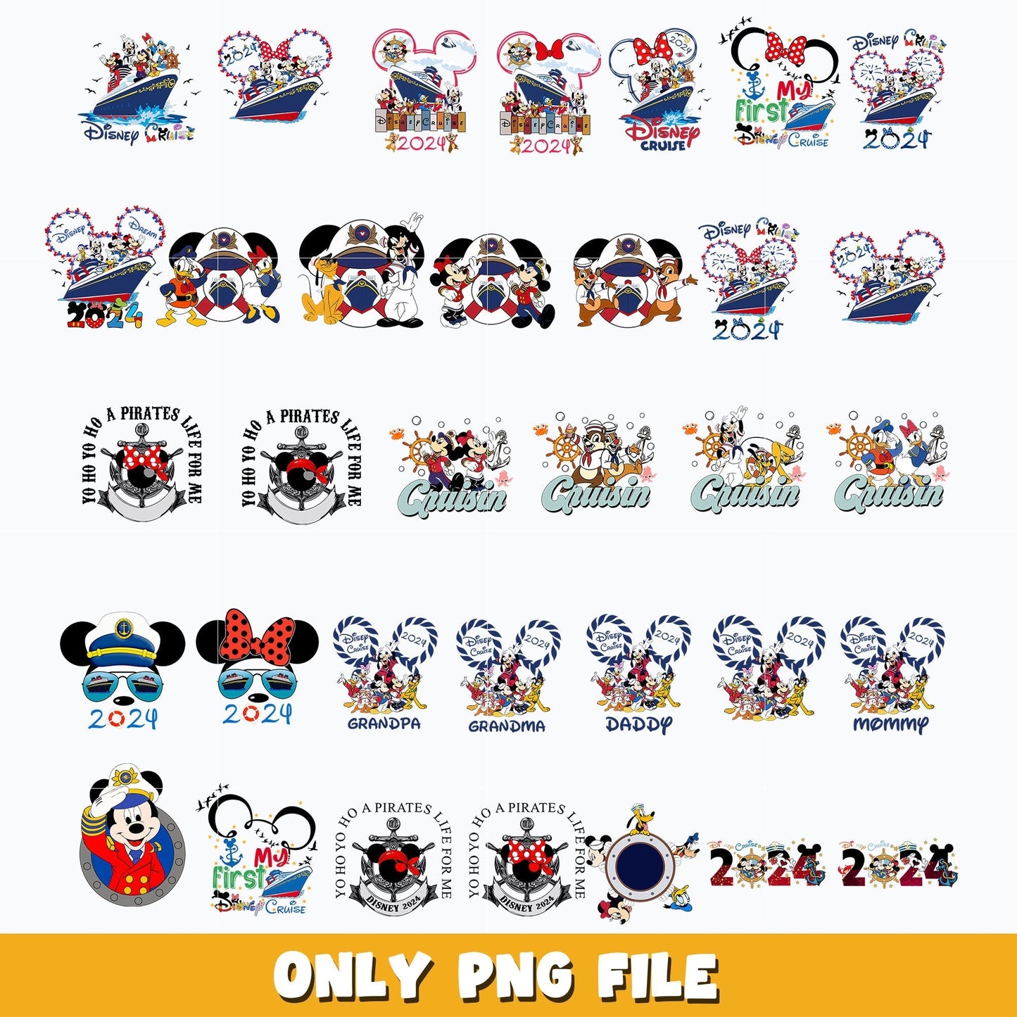 2024 Disney Cruise Trip bundle Png, Disney png, Digital download.