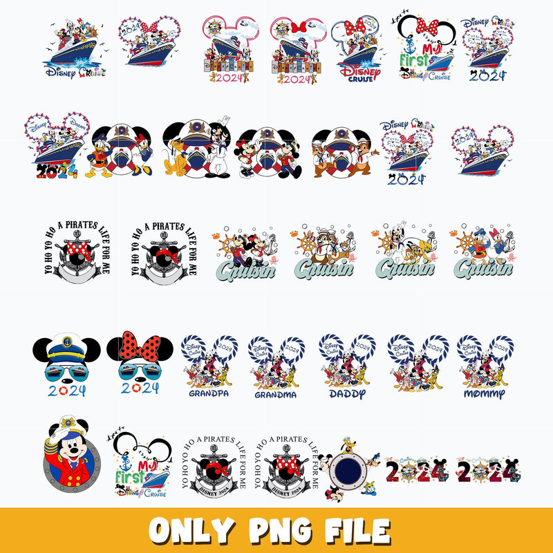 2024 Disney Cruise Trip bundle Png, Disney png, Digital download.