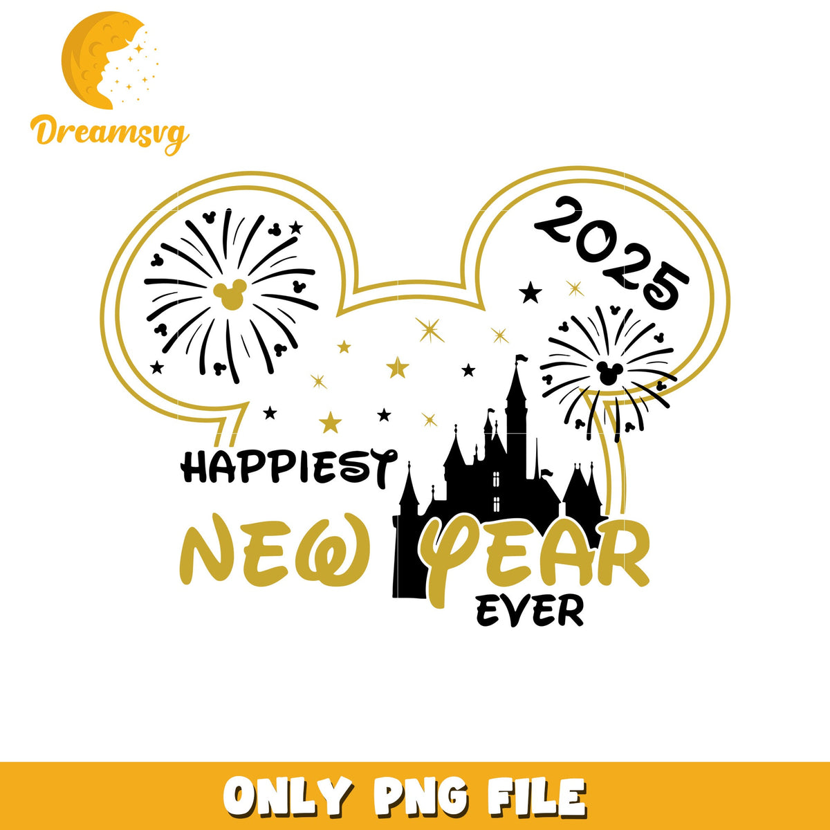 2025 Happiest New Year PNG