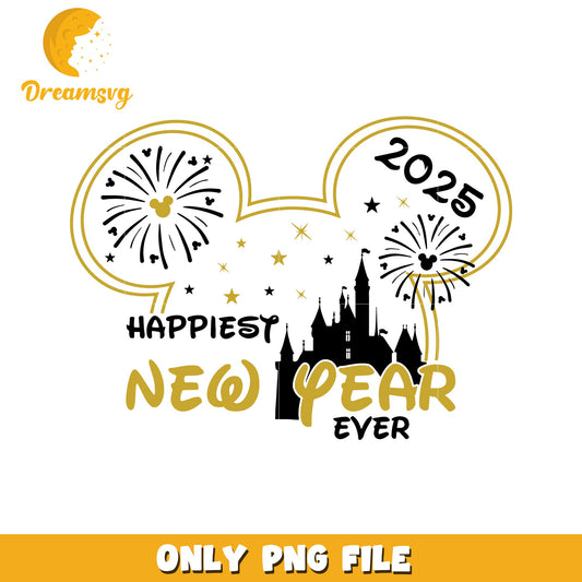 2025 Happiest New Year PNG