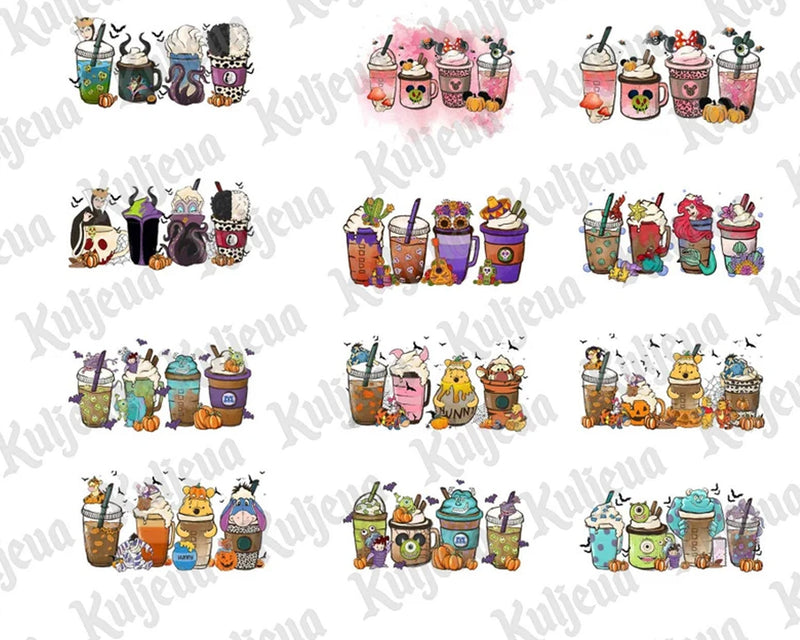 20+ Cartoon Coffee Png Bundle, Funny Movie Hand Drawn Coffee Png, Halloween Fall Movie Png Bundle, Instant Download