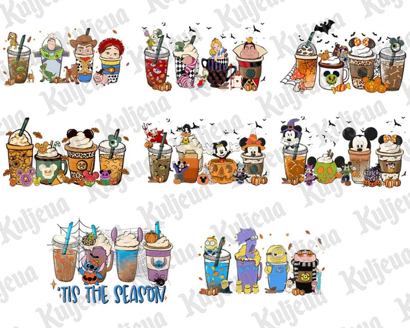 20+ Cartoon Coffee Png Bundle, Funny Movie Hand Drawn Coffee Png, Halloween Fall Movie Png Bundle, Instant Download